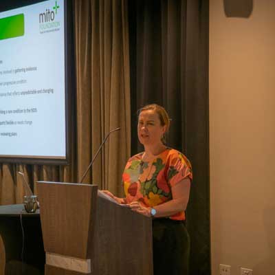 Clare Stuart from Mito Foundation speaking