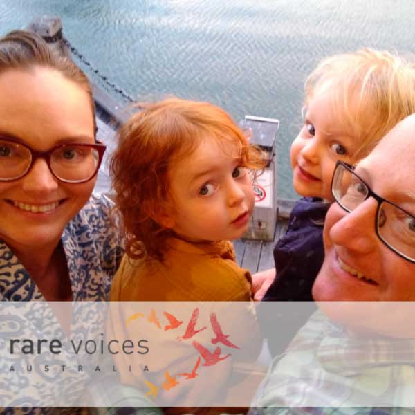 Photo of Janna with her partner and two children